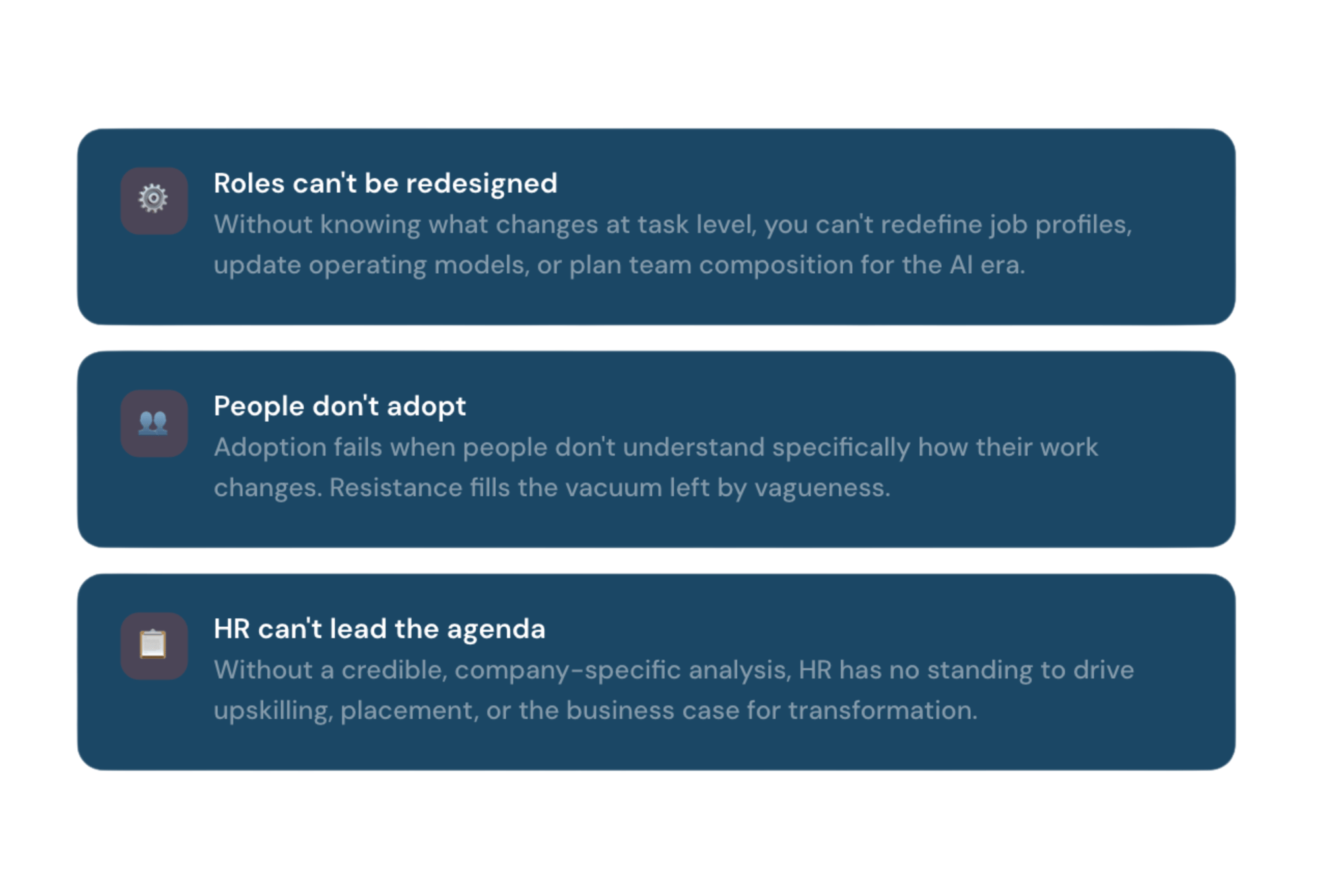 The problem HR is in the lead — but cant lead the agenda
